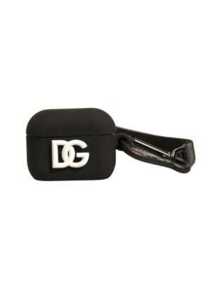 Dolce & Gabbana Black Silicone Rubber Logo Embossed Airpods Case