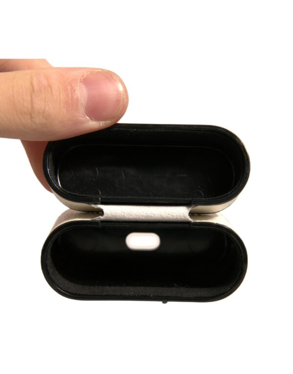 Dolce & Gabbana White Leather Metal Logo Plaque Holder Airpods Case - Image 6
