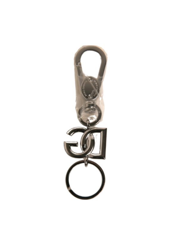 Dolce & Gabbana Silver Brass DG Logo Keychain Metal Ring Keyring - Image 5