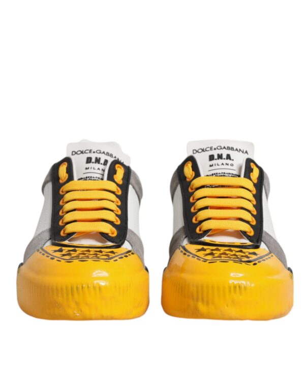 Dolce & Gabbana Multicolor Leather DNA Low Top Sneakers Shoes - Image 2