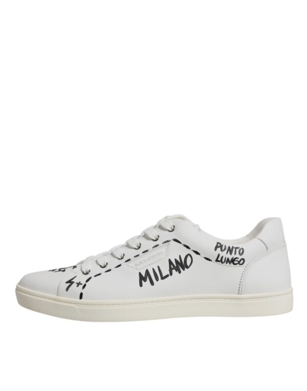 Dolce & Gabbana White Leather Milano Low Top Sneakers Shoes - Image 6