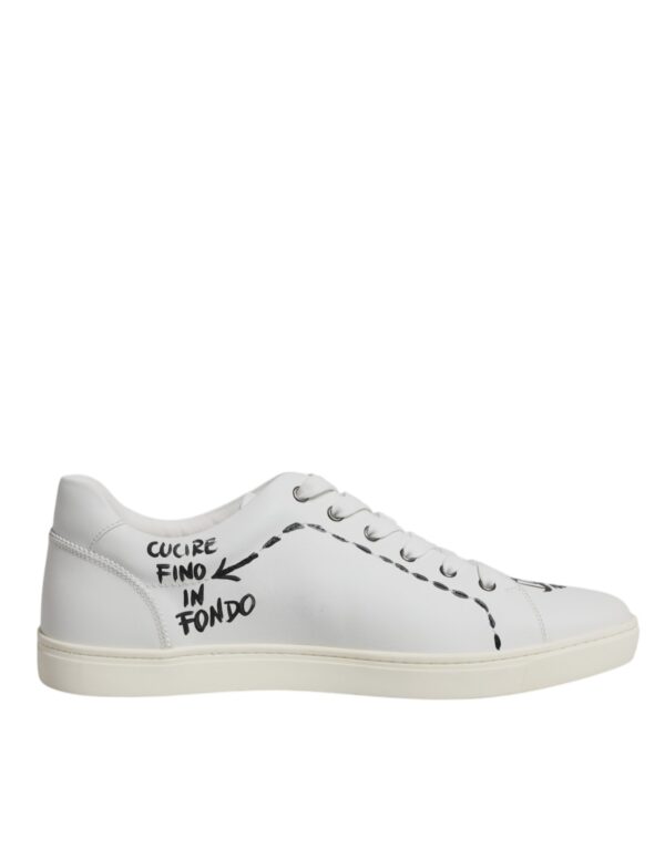 Dolce & Gabbana White Leather Milano Low Top Sneakers Shoes - Image 7