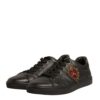 Dolce & Gabbana Black Leather Heart Embellished Sneakers Shoes - Image 4
