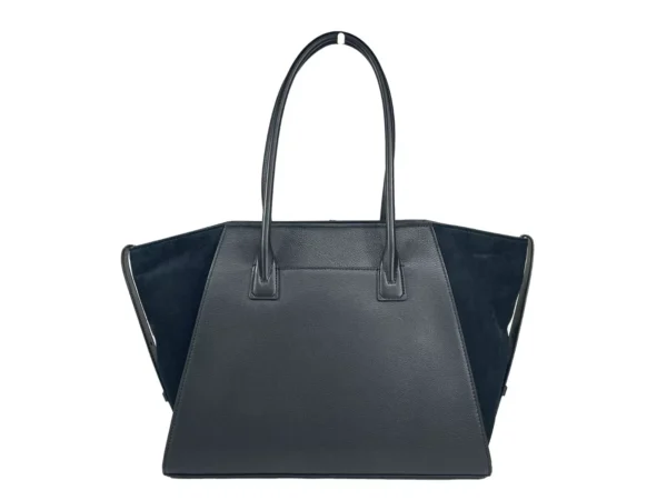 Michael Kors Avril XL Suede Leather Top Zip Satchel Bag Black - Image 2