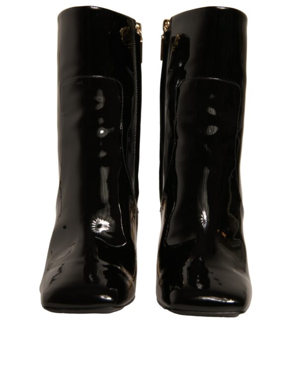 Dolce & Gabbana Black Jackie Leather Mid Calf Boots Shoes - Image 2