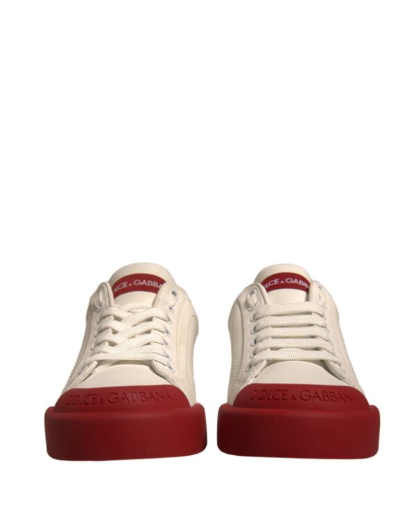 Dolce & Gabbana Shoes White Leather Logo Portofino Sneakers - Image 2