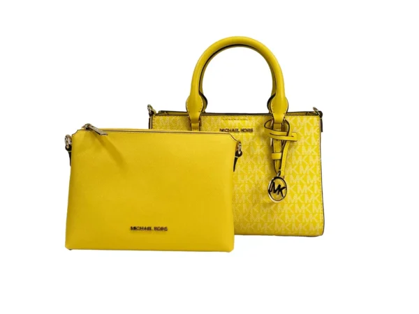 Michael Kors Charlotte 3 in 1 Satchel Bag Crossbody Golden Yellow - Image 2