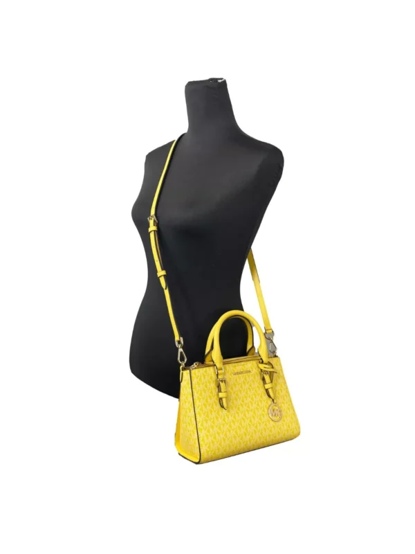 Michael Kors Charlotte 3 in 1 Satchel Bag Crossbody Golden Yellow - Image 3