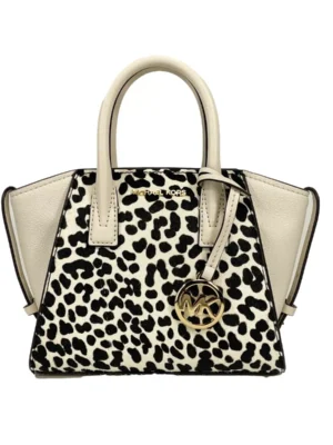 Michael Kors Avril XS Cream Cheetah Satchel Crossbody Bag Purse