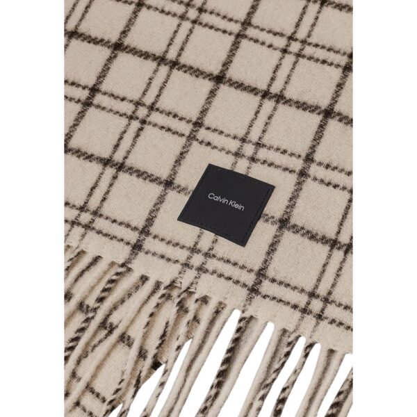 Calvin Klein Beige Wool Scarf - Image 3