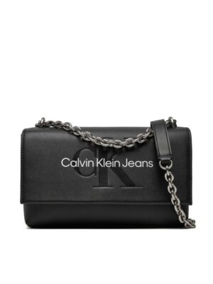 Calvin Klein Jeans Black And White Artificial Leather Handbag