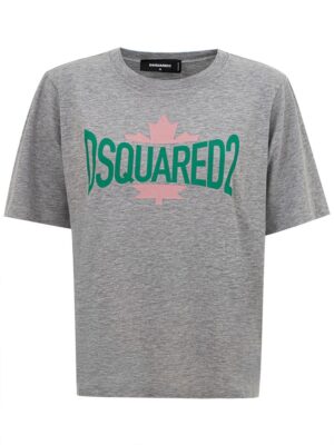 Dsquared² Chic Gray Cotton Tee for the Modern Woman