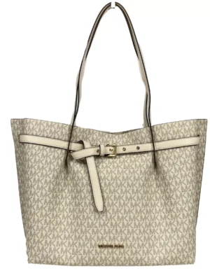 Michael Kors Emilia Large Signature PVC Tote Bag Purse Light Cream