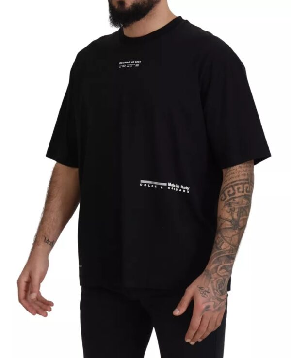 Dolce & Gabbana Black Cotton Printed Crewneck T-shirt - Image 4