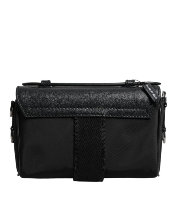 Dolce & Gabbana Black Logo Plaque Leather Buckled Shoulder Crossbody Bag - Image 4
