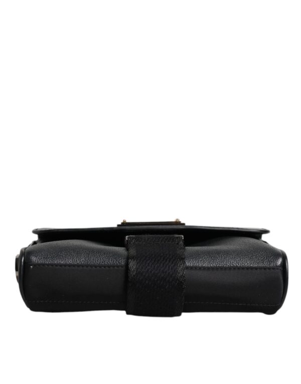 Dolce & Gabbana Black Logo Plaque Leather Buckled Shoulder Crossbody Bag - Image 5