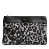 Dolce & Gabbana Multicolor Leopard Jacquard Logo Plaque Men Pouch Bag