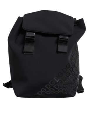Dolce & Gabbana Black Neoprene Nylon DG Logo School Backpack Bag