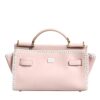 Dolce & Gabbana Light Pink Logo Plaque Soft Leather Strap Crossbody Bag - Image 2