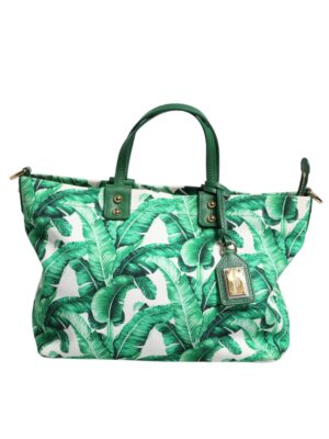 Dolce & Gabbana Green Canvas Botanical Garden Women Tote Bag