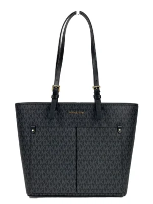 Michael Kors Jet Set Medium Black Double Pocket Tote Bag