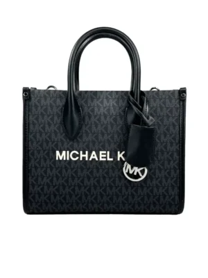 Michael Kors Mirella Signature Small Top Zip Tote Bag Black