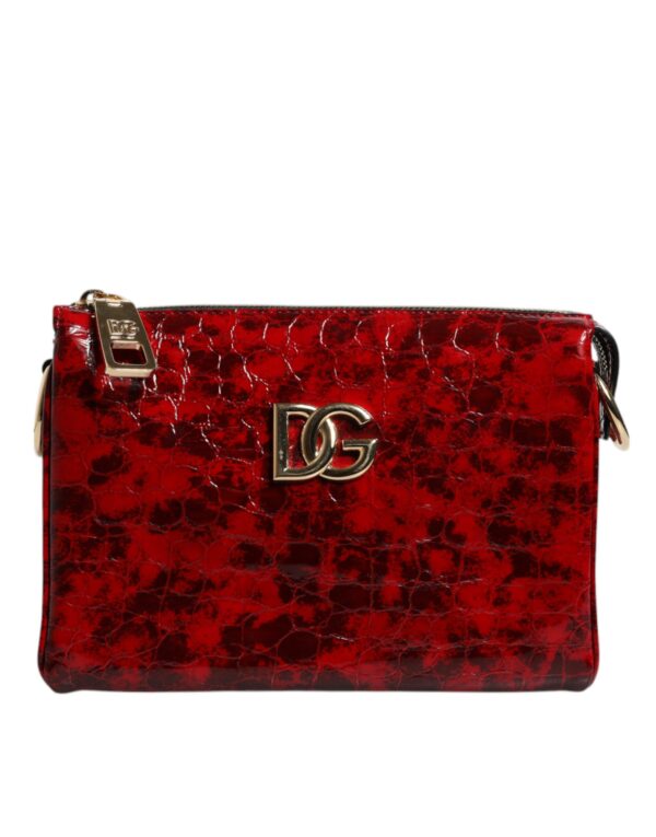 Dolce & Gabbana Red Exotic Leather DG Logo Women Crossbody Bag - Image 2