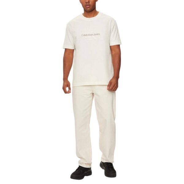 Calvin Klein Jeans Beige Cotton T-Shirt - Image 4