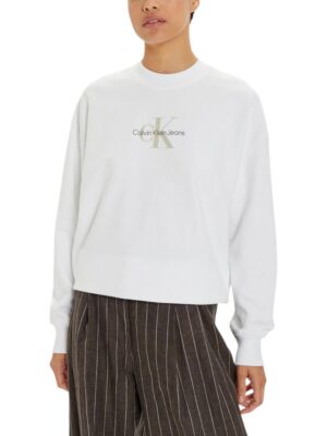 Calvin Klein Jeans White Recycled Cotton Sweater