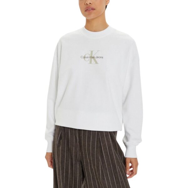 Calvin Klein Jeans White Recycled Cotton Sweater