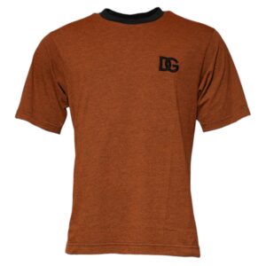 Dolce & Gabbana Brown DG Logo Polyester Crew Neck T-shirt