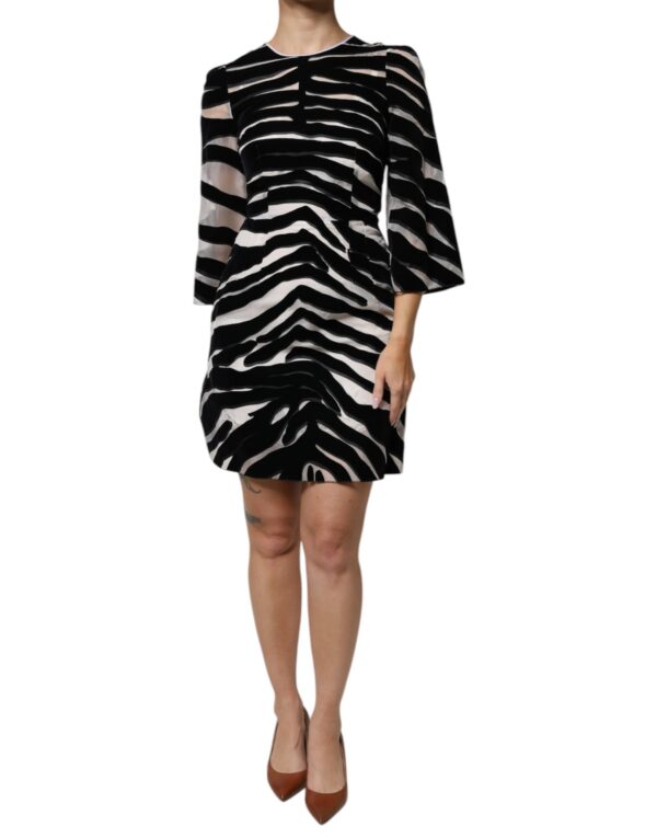 Dolce & Gabbana Black White Zebra A-line Sheath Mini Dress - Image 2