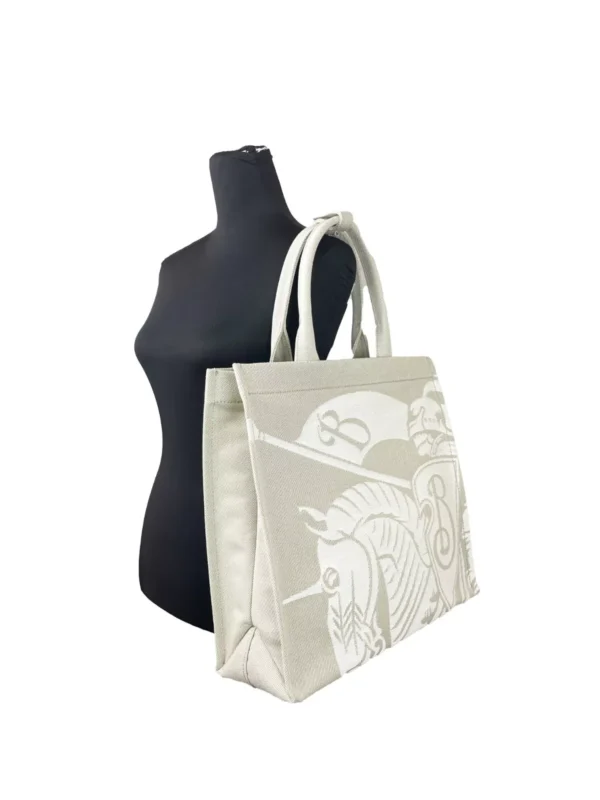 Burberry EKD Canvas Tote Bag With Coin Pouch Beige - Image 2