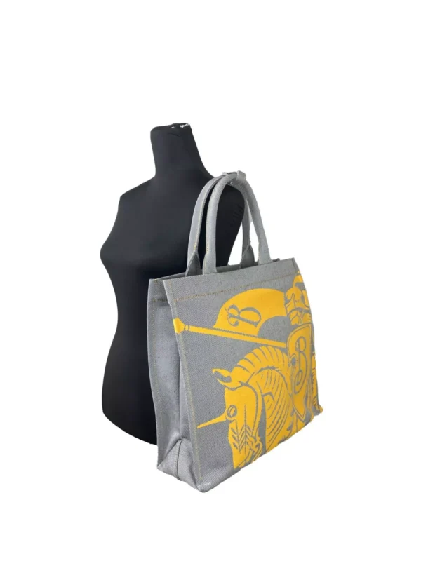 Burberry EKD Canvas Tote Bag With Coin Pouch Sunflower Gray - Image 3