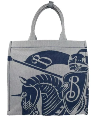 Burberry Navy EKD Canvas Tote Bag With Coin Pouch