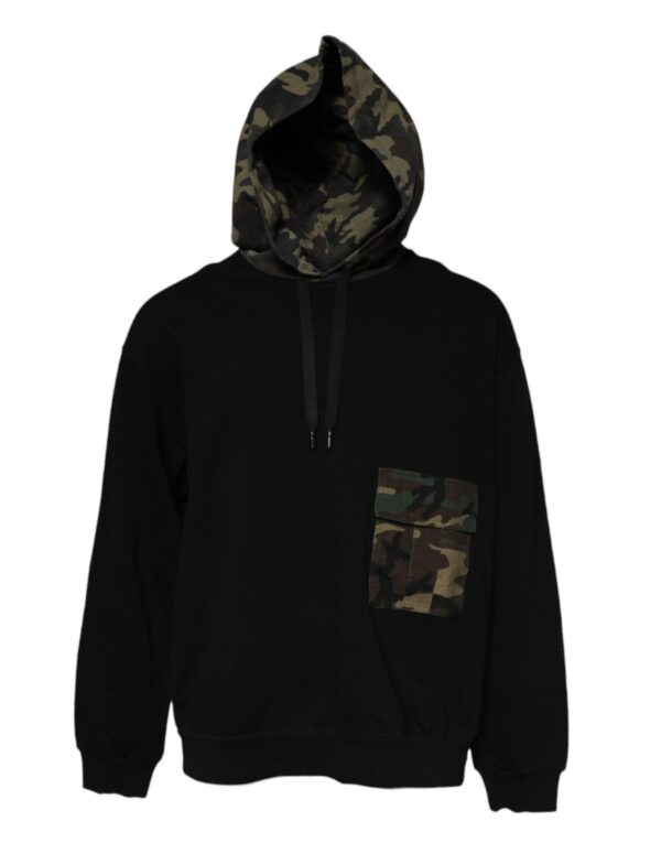Dolce & Gabbana Black Camouflage Hooded Sweatshirt Sweater - Image 2