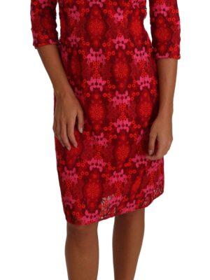 Dolce & Gabbana Elegant Floral Crochet Knee-Length Dress