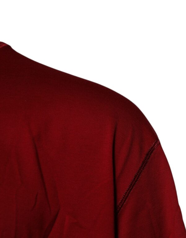 Dolce & Gabbana Red Logo Tape Cotton Crew Neck T-shirt - Image 3