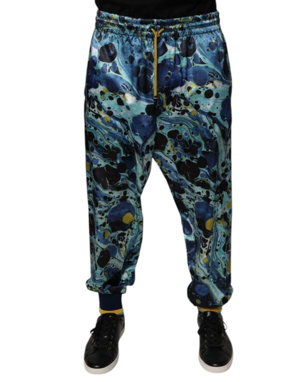 Dolce & Gabbana Multicolor Marble Print Jogger Men Sweatpants Pants - Image 2