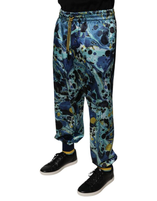 Dolce & Gabbana Multicolor Marble Print Jogger Men Sweatpants Pants - Image 3