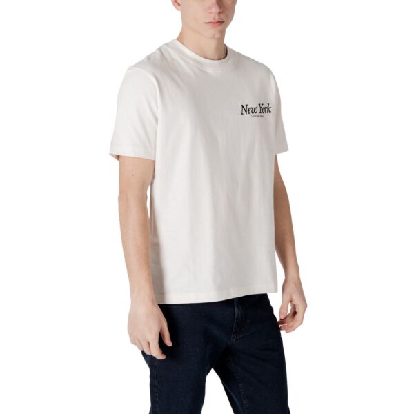 Calvin Klein Jeans Beige Cotton T-Shirt - Image 4
