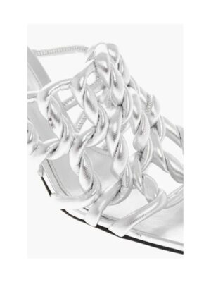 Bottega Veneta Silver Leather Women Sandal