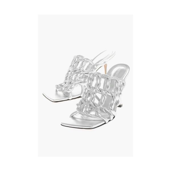 Bottega Veneta Silver Leather Women Sandal - Image 2
