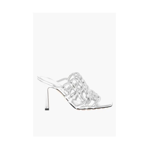 Bottega Veneta Silver Leather Women Sandal - Image 4