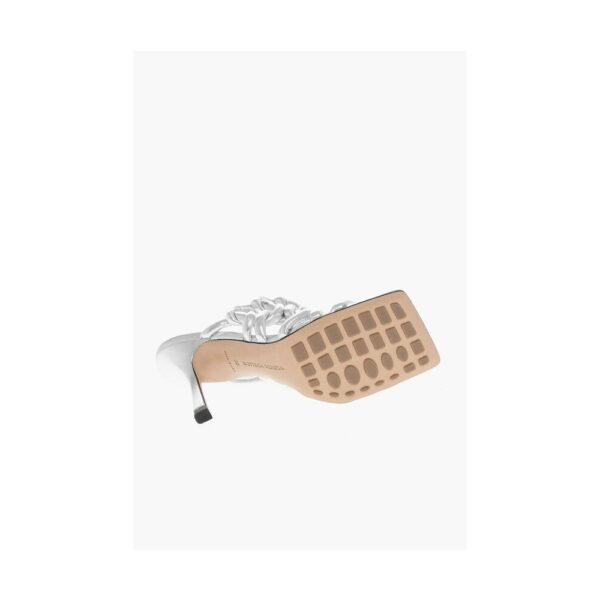 Bottega Veneta Silver Leather Women Sandal - Image 5