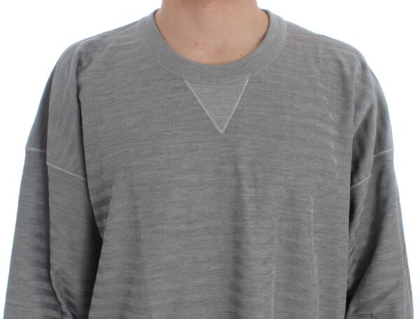 Dolce & Gabbana Elegant Gray Silk Crewneck Pullover Sweater - Image 4