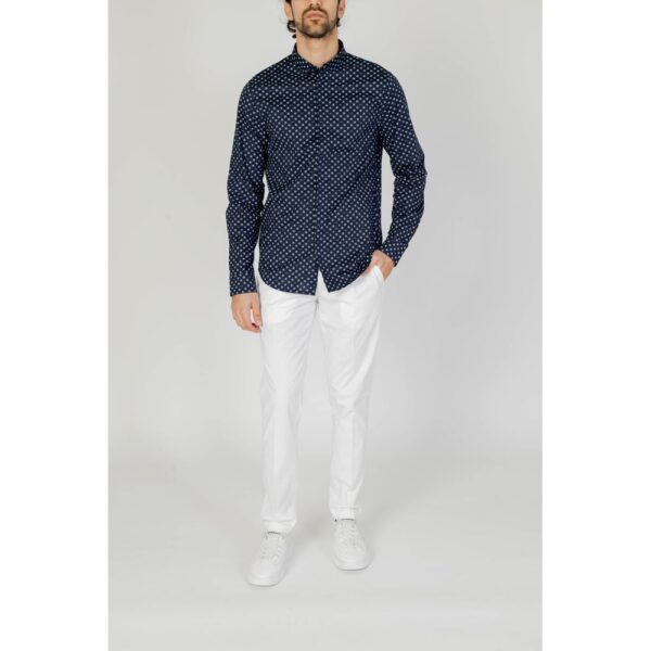 Armani Exchange Blue Cotton Shirt - Image 4