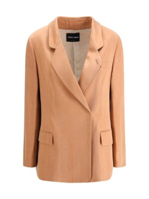 Giorgio Armani Double-breasted satin Blazer