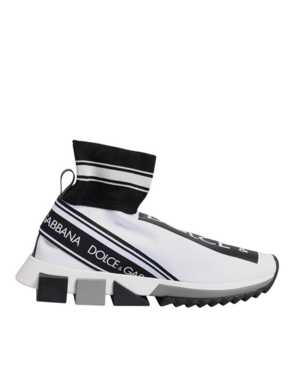 Dolce & Gabbana White Black Sorrento Socks Sneakers Shoes - Image 7