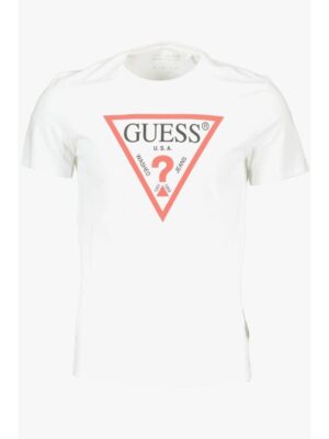 Guess Jeans White Cotton Men T-Shirt